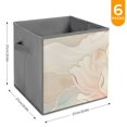 thumbnail image 6 of Collapsible Oxford Fabric Storage Cubes with Handles, Large Mid Foldable Oxford Cloth Bins Set of 2/6, Closet Organizers for Shelves Clothes Home Kitchen Toy - Wave Peony, 6 of 7