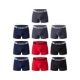 thumbnail image 2 of Men's Wide Waistband Letter Print Solid Underwear Trunks 10 Pack Mixed Colors L, 2 of 7