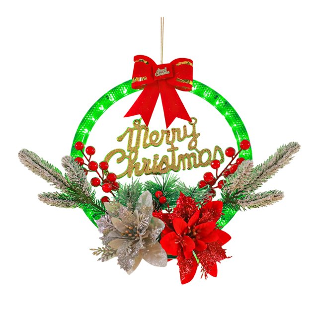 Billuyoard de Navidad LED elegante y elegante para cualquier puerta de entrada, de Navidad para puerta de entrada abatible Kits de decoración para fiestas flor roja