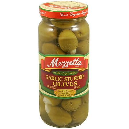 Mezzetta Garlic Stuffed Olives, 10 oz (Pack of 6)