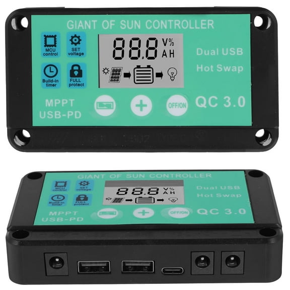Solar Charge Controller Multiple Protection Solar Panel Controller 12/24V 30/50/100A Solar Battery Panel Regulator Premium MPPT Solar Panel Regulator Charge Controller for Solar Panel