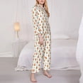 thumbnail image 3 of Pofeuu Cute Carrot Print Print Womens Pajamas Set Long Sleeve Sleepwear Button Down Nightwear Soft Pj Lounge Sets Button Down Pajamas Women-Medium, 3 of 7