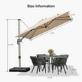 thumbnail image 3 of PURPLE LEAF 8 × 8 FT Patio Umbrella, Outdoor Cantilever Umbrella with Champagne Post, Hanging Offset Umbrella for Pool, Deck Garden, Beige, 3 of 11