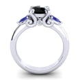thumbnail image 4 of Diamond-Capitals 2.50 Carat New Round Cut Black Onyx & Blue Sapphire Gemstone Engagement Ring for Fiancee 18K White Gold Size 4, 4 of 8