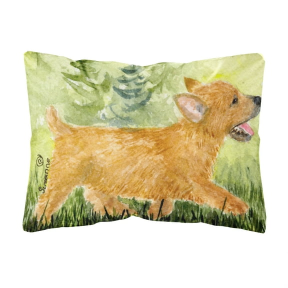 Caroline's Treasures SS8884PW1216 Norwich Terrier Decorative   Canvas Fabric Pillow, 12H x16W, multicolor