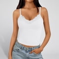 thumbnail image 2 of MDUKONU Women Lace Camisole Tank Top, V Neck Slim Fit, Soft Stretch Layering Tops, Casual Basic Tanks Undershirt, Yoga Cami Shirts Size: L White, 2 of 4