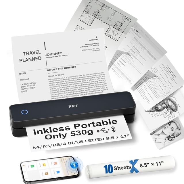 Impresora térmica portátil sin tinta PRT610 Bluetooth A4