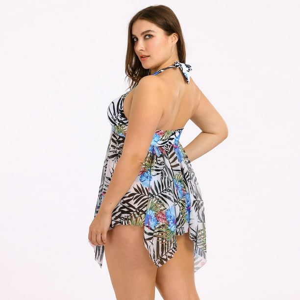 TIMIFIS Women's Plus Size Swim Dress Tummy Control Swimdress Cover