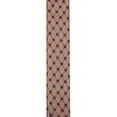 thumbnail image 2 of Northlight Pack of 12 Red and Beige Diamond Wired Christmas Craft Ribbon 2.5" x 120 Yards, 2 of 3