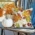 thumbnail image 6 of Fall Maple Leaves Decorative Throw Pillow Cover 18 x 18, Autumn Farmhouse Rustic Porch Patio Outdoor Pillowcase, Thanksgiving Seasonal Sofa Couch Cushion Case Home Decor, 6 of 6
