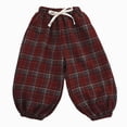 thumbnail image 7 of 3-4T Toddler Boys Girls Plaid Jogger Pants, Kids Drawstring Elastic Waist Retro Lantern Trousers with Side Pockets, Loose Casual Bottoms for 6-24 Months 2T 3T 4T 5T 6T 7T 8T Children,Red, 7 of 7