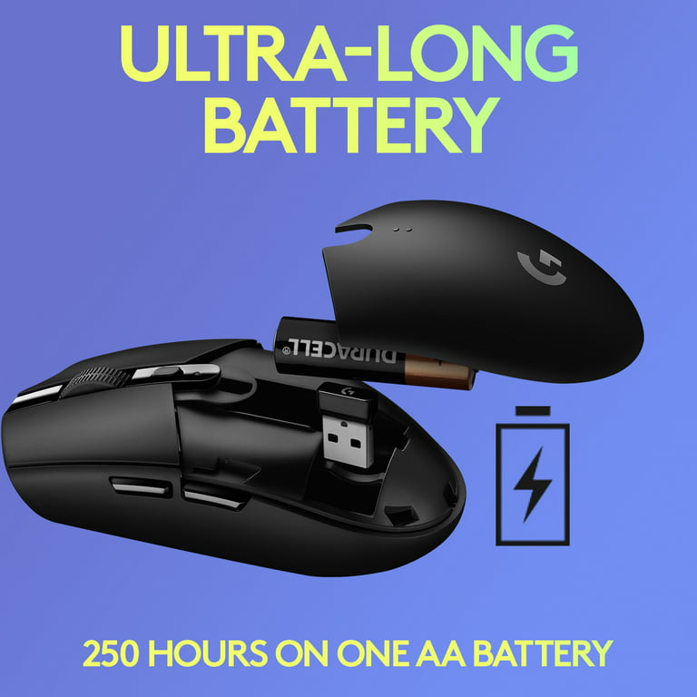 250h Lightweight, PC, Mac Mouse, HERO DPI, Gaming with G305 Buttons, Sensor, 12,000 - Memory, 6 Wireless Lilac Battery, Programmable On-Board Logitech Compatible LIGHTSPEED