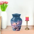 thumbnail image 7 of JAGASY Lighthouse Small Urn for Father - Ocean Clouds Birds Decorative Urns for Human Ashes Keepsake - Flowers Urn for Ashes for Women - Blue Tiny Cremation Urns for Mother - (3 Inch), 7 of 7