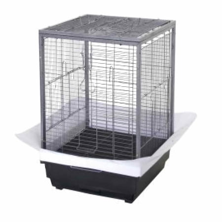 Portable Metal Bird Cage 24 Inch High for Parrots, Parakeets, Cockatiels, Budgies, Canaries, Conures – Pull-Out Tray, 2 Perches, Handle, Flight Space for Small/Medium Birds, Black