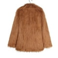 thumbnail image 6 of Penkiiy Women's Medium Lapel Faux fur Jacket Shaggy Coat Warm Outerwear Cardigan Faux Fur Coat Yellow, 6 of 6