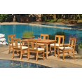 thumbnail image 3 of Teak Dining Set:6 Seater 7 Pc - 60" Rectangle Table, 4 Armless and 2 Arm / Captain Osborne Chairs Outdoor Patio Grade-A Teak Wood WholesaleTeak #WMDSOSg, 3 of 7