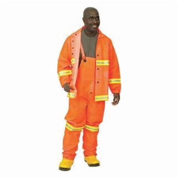 Mcr Safety Rain Suit,Jacket/Bib,Class 1, Type O,4XL 2013RX4
