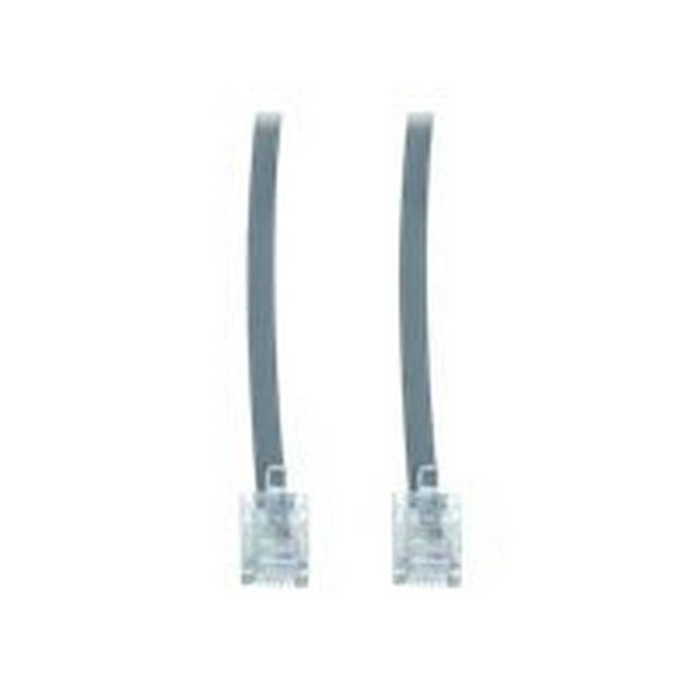 CableWholesale.com - Phone cable - RJ-11 (6 pin) (M) to RJ-11 (6 pin) (M) - 14 ft - flat - silver satin