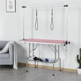 thumbnail image 2 of Yaheetech 45" Height Adjustable Pet Grooming Table Stainless Metal Arm Frame For Dogs/Cats/Pet Tools Storage Rack, Pink, 2 of 8