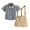 Khaki, variant on Toddler Boy Formal Gentleman Suits Bowtie Dress Shirt Suspender Easter Outfits for Boys Baby Boy Summer Outfit 2-3 Years
