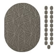 thumbnail image 1 of Furnish My Place Geometrical Pattern Indoor/Outdoor Refine Neutral Rug, Abstract Area Rug, Doorway Mat, Contemporary Rug for Living Room, Entryway, Made in USA, 2' x 3' Oval - Set of 20, 1 of 5