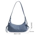 thumbnail image 2 of HUISZJ Shoulder Bag, Punk Style Shoulder Bag Clutch Handbag, PU Leather Top Handle Handbag for Travel Commute Work (Blue), 2 of 8
