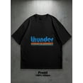 thumbnail image 2 of Men's Retro Thunder Graphic T-Shirt - 100% Cotton Unisex Streetwear Tee with Bold Geometric Print, Short Sleeve Round Neck Casual Top for Daily Wear & Gifts | New Arrival, Machine Washable,, 2 of 4