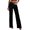 Solid Black, variant on Women's Wide Leg Jeans High Waisted Strechy Raw Hem Denim Pants