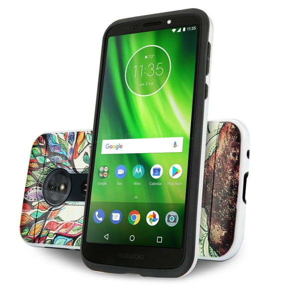 Moto E5 Play Case, Moto E5 Go, Motorola Moto E5 Cruise, 2-Piece Style Hybrid Shockproof Hard Case Cover with Hybird Shockproof-Lucky Tree