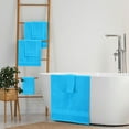 thumbnail image 4 of MALLONI HOME 8 Piece Towel Set 100% Ring Spun Cotton, 2 Bath Towels 27x54, 2 Hand Towels 16x28 and 4 Washcloths 13x13 - Ultra Soft Highly Absorbent Machine Washable Hotel Spa Quality - Turquoise Blue, 4 of 7
