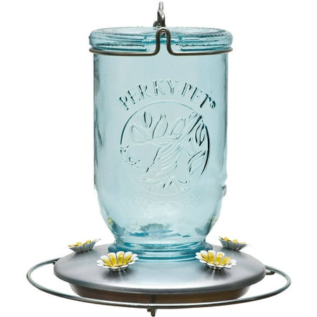 Perky-Pet Mason Jar Glass Hummingbird Feeder