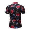 thumbnail image 3 of TIHLMK Mens Tshirts Summer Savings Men's Fashion Rose Printed Seaside Holiday Style Short-Sleeved Shirt, 3 of 4