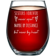 Sister Sisters Forever Stemless Wine Glass, Best Sister, Friend, BFF, In-Law, Sorority, Roommate, Sister from Sister 15oz