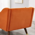 thumbnail image 5 of Aukfa 58" Velvet Chaise Lounge Indoor Upholstered Sofa w/ Pillow for Living Room Bedroom, Orange, 5 of 9