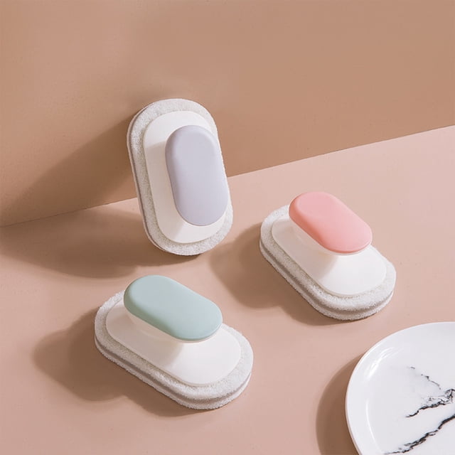 Xihbxyly Cepillo Ergonómico para Fregar, Mango Ergonómico, Cabezal de Esponja Suave, Limpieza Eficiente Del Baño, Uso En Seco y Húmedo, Agarre Cómodo, Diseño Compacto, Tamaño 14 X 8 X 6 Cm.