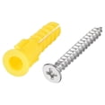 thumbnail image 4 of Unique Bargains 6X30mm Plastic Expansion Pipe Column Concrete Anchor Wall Plug Frame Fixings Tube with Screws Yellow 20 pcs, 4 of 4