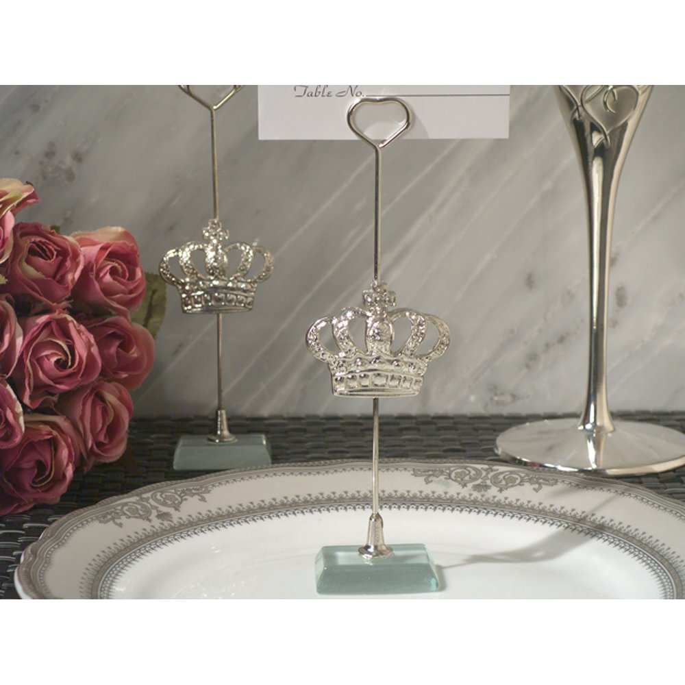 Silver Royal Crown place card holder