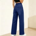 thumbnail image 4 of LWavelet Denim Pants Women Lightweight Wide Leg Jeans Summer Fall High Waisted Straight Leg Trousers with Pockets, 4 of 7