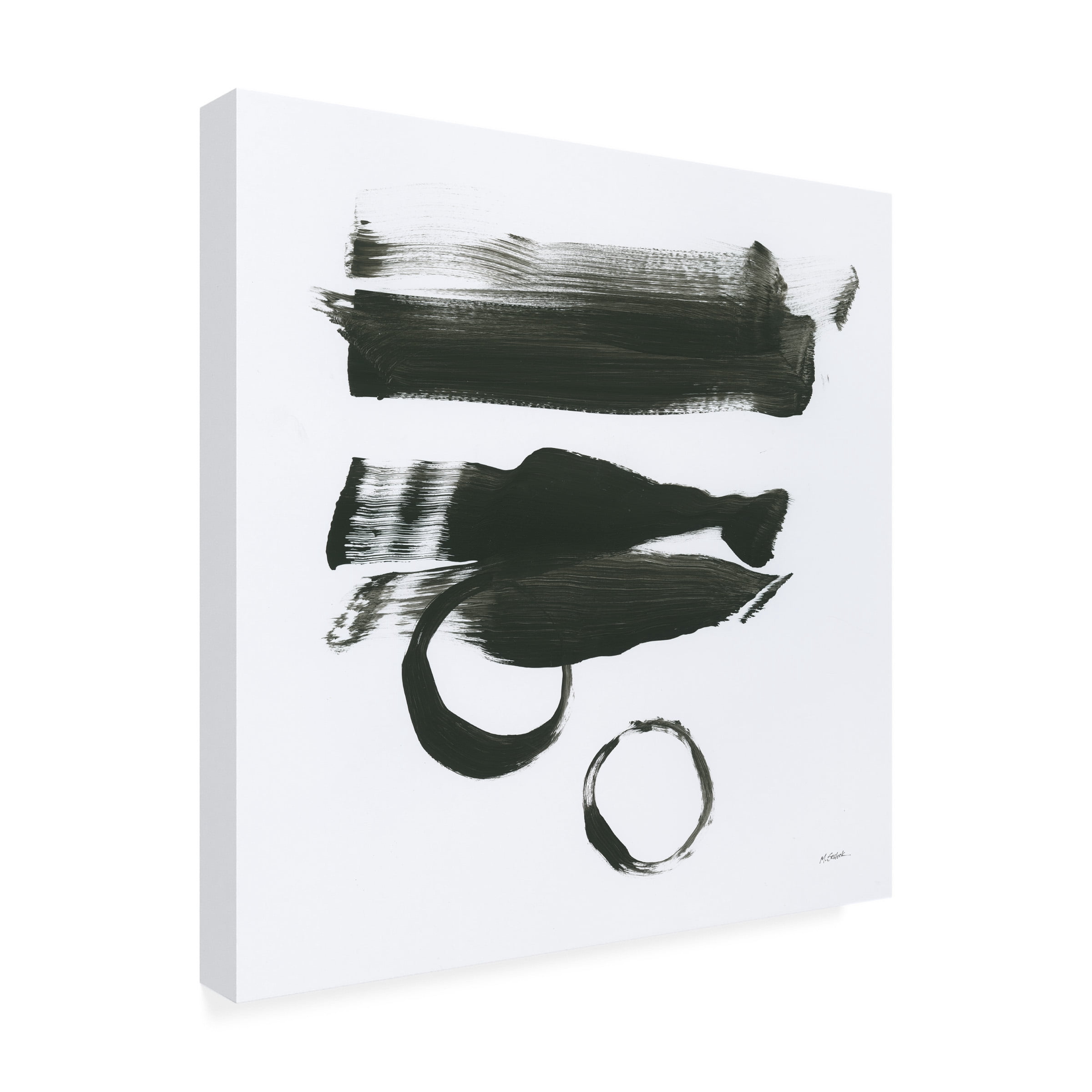 Mike Schick 'Gold and Black Element XVI' Canvas Art