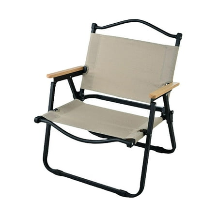 TTETTZ Camping Folding Chair Portable Outdoor Furniture Armchair for Hunting Beach Khaki Black S