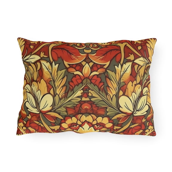 Outdoor Pillow In Jacobean Pattern
