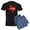 With Blue Strpe Pant, variant on - Texas Pride Men's Dark Pajamas - Men's Dark Loose Fit Cotton Pajama Set