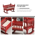 thumbnail image 4 of EIGTHTAIL Adorable Berceau Miniature Mobilier Simulé Simulation Poupée Bébé Berceau Enfants Joue Couleur Enfant en Bois Rouge, 4 of 6