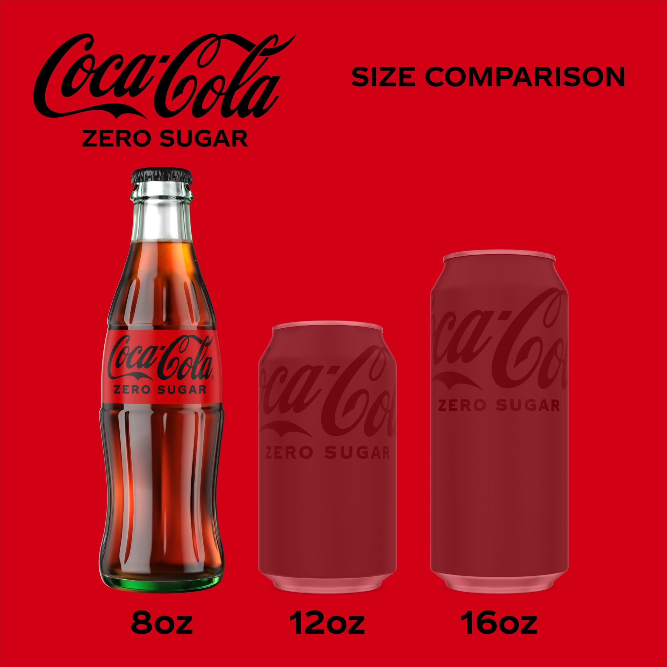Coca-Cola Zero Sugar Soda Pop Glass Bottles, 8 fl oz, 6 Pack