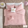 thumbnail image 6 of Home Essence Kelsey Cotton Jacquard Pom Pom 5 Piece Pink Comforter Set, Full/Queen, 6 of 13