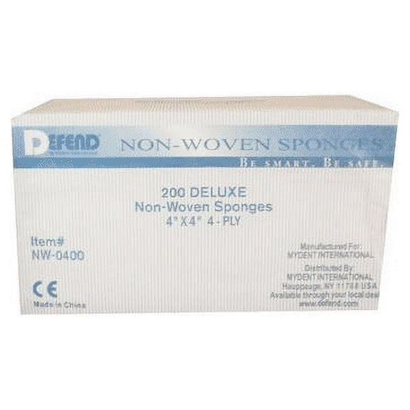 Mydent NW0400 Defend Gauze Non-Woven 4" x 4" Non-Sterile 4-Ply Rayon/Polyester 2000/Pk