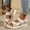 Beige, variant on Women's Flat Sandals Jute Rope Floral Embellishment Toe Post Beach Comfort Slides Summer Vacation Slippers