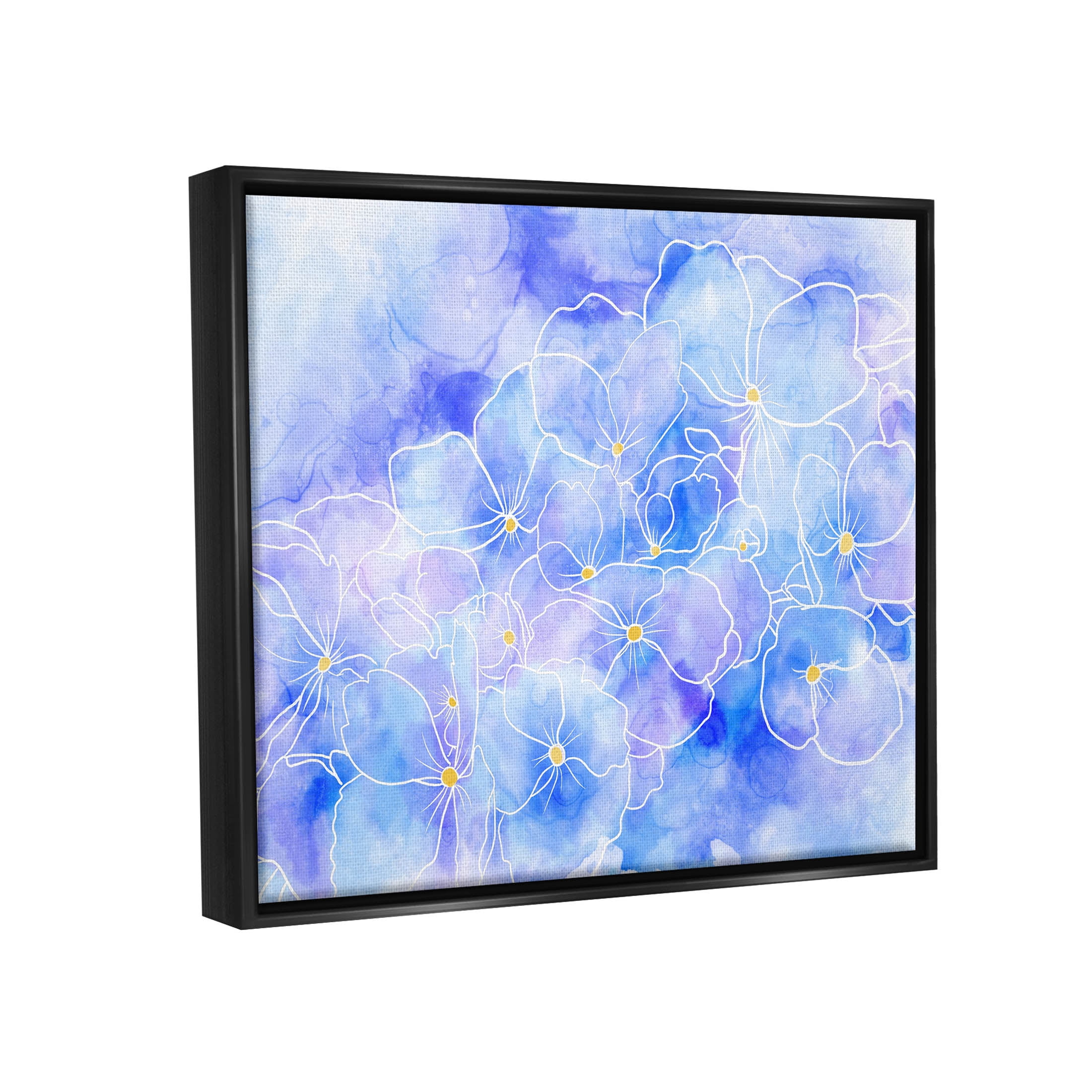 Contemporary Floral Shapes Botanical & Floral Graphic Art Jet Black Framed Art Print Wall Art