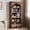 Brown, variant on EastVita Arched Bookcase 5 Shelf Bookshelf 68inch Tall Bookcase Farmhouse Curved Storage Rack Wooden Bookshelves for Home Office Living Room Wood Color-White