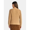 thumbnail image 4 of Time and Tru Women's Plus Ribbed Sweater and Stripe Scarf Set, 2 Piece, Sizes 1X-4X, 4 of 6